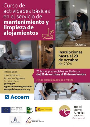 ADEL convoca un curso de formación como personal de mantenimiento y limpieza de alojamientos - 1, Foto 1