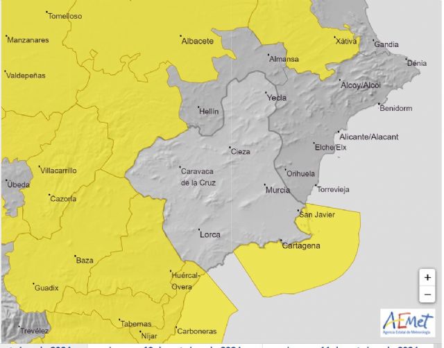 Meteorología mantiene y amplía aviso amarillo por fenómenos costeros en el litoral del Campo de Cartagena y Mazarrón hoy miércoles - 1, Foto 1