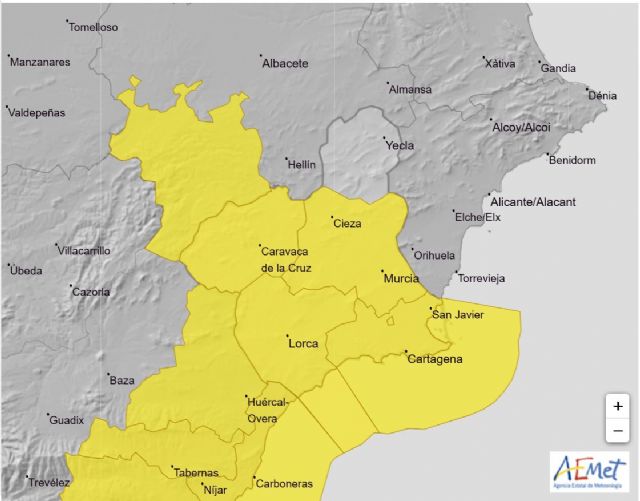 Meteorología mantiene el aviso de nivel amarillo por lluvias, tormentas y fenómeno costero, para los días 28 y 29 de octubre en la Región de Murcia - 1, Foto 1