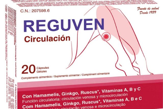 Dietética presenta Reguven 20 cápsulas, cuidado avanzado para la circulación en las piernas - 1, Foto 1