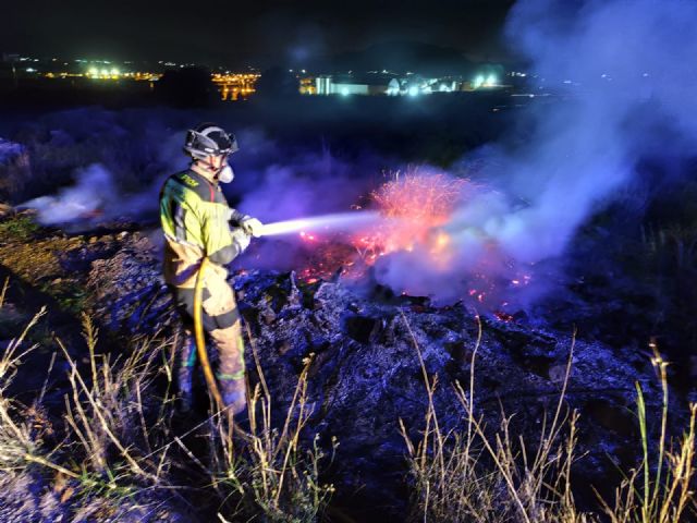 Bomberos extinguen un incendio de cuneta próximo a zona forestal en Abarán - 1, Foto 1