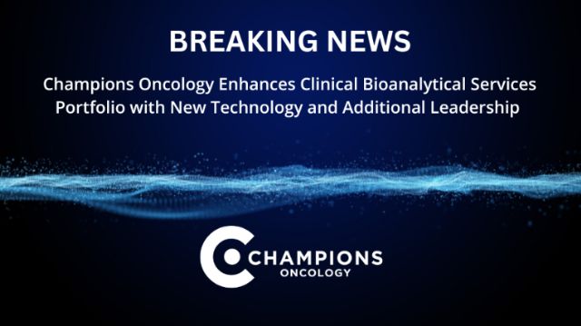 Champions Oncology mejora su cartera de servicios bioanalíticos clínicos con nueva tecnología y liderazgo adicional - 1, Foto 1