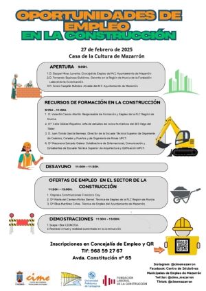 Asiste a la Jornada de Oportunidades de Empleo en la Construccin en Mazarrn, Foto 1