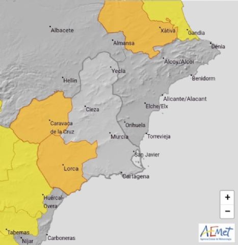 ALERTA NARANAJA: Actualizacin sobre avisos meteorolgicos en el Valle del Guadalentn, Lorca y guilas, hasta 22:00, Foto 1