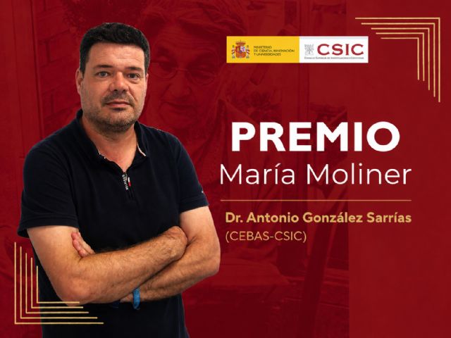 Antonio González Sarrías, investigador del CEBAS, recibe el Premio María Moliner 2026 del CSIC por la excelencia en la formación de nuevos científicos Antonio González Sarrías, investigador del CEBAS, recibe el Premio María Moliner 2026 del CSIC por la excelencia en la formación de nuevos científicos