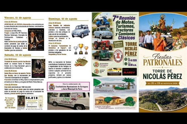 Torre de Nicolás Pérez celebra sus fiestas patronales en honor a San Nicolás del 21 al 23 de agosto Torre de Nicolás Pérez celebra sus fiestas patronales en honor a San Nicolás del 21 al 23 de agosto