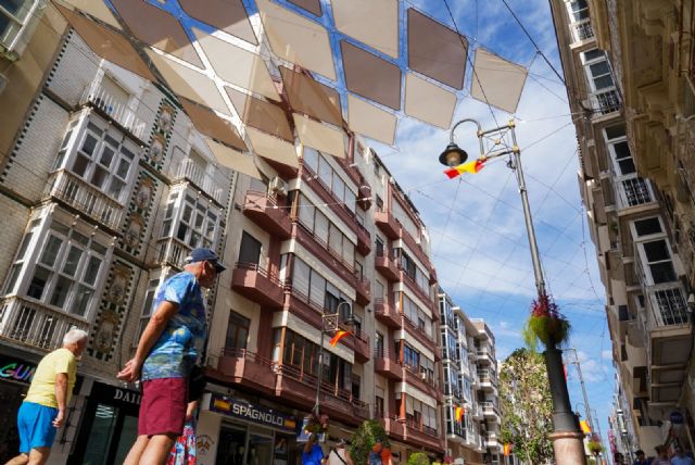 Comienza la retirada del sombraje de la calle del Carmen Comienza la retirada del sombraje de la calle del Carmen