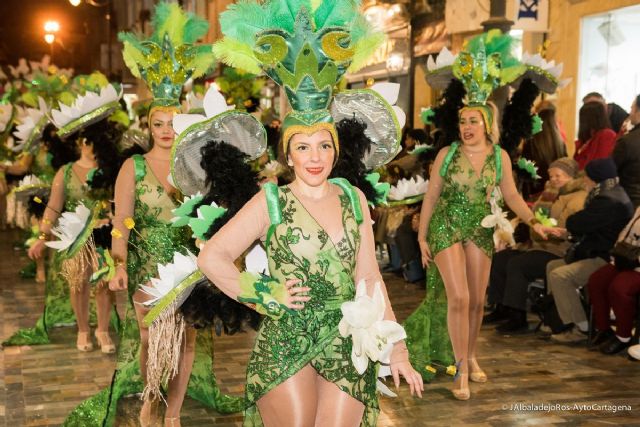 El gran desfile de Carnaval llena de musica, luz y alegria las calles de Cartagena, a pesar del frio - 1, Foto 1