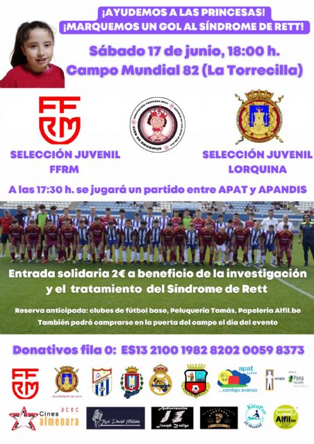 Dos selecciones juveniles de fútbol de Murcia y Lorca se enfrentan este próximo sábado, 17 de junio, en un partido solidario con la asociación 'Mi Princesa Rett' - 2, Foto 2