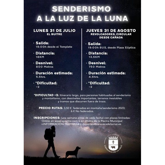 La Concejalía de Deportes de Caravaca oferta dos rutas dentro del programa veraniego Senderismo a la luz de la luna - 1, Foto 1