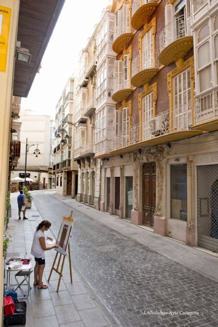 Decenas de artistas retratan la Cartagena modernista en el primer Concurso de Pintura al Aire Libre - 2, Foto 2