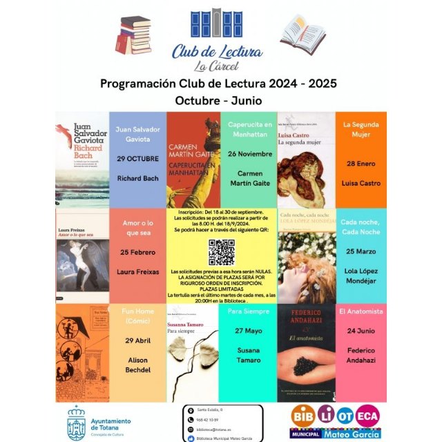 El plazo de inscripción al Club de Lectura 2024/2025 que promueve la Biblioteca Municipal se abre el 18 de septiembre de forma telemática, Foto 1