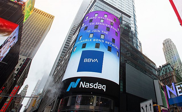 BBVA, primer banco español en el mercado de deuda sostenible del Nasdaq - 1, Foto 1