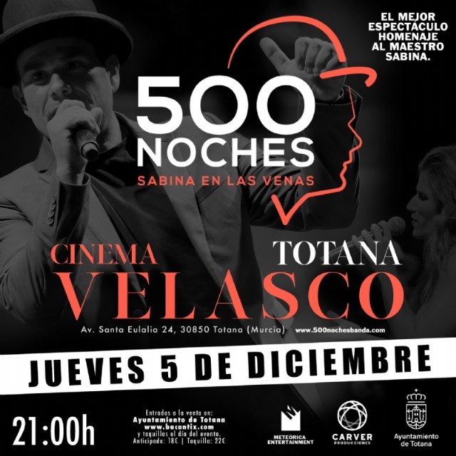 Totana acoge el 5 de diciembre el mejor espectáculo homenaje a Joaquín Sabina, con la representación “500 noches. Sabina en las venas” - 2, Foto 2