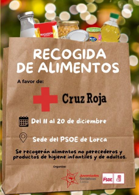 Juventudes Socialistas y el PSOE de Lorca inician una campaña de recogida de alimentos en colaboración con Cruz Roja - 1, Foto 1