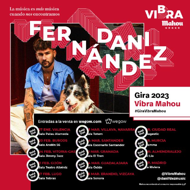 La Gira Vibra Mahou 2023 de Dani Fernández llega a Murcia con el cartel de sold out completo - 1, Foto 1