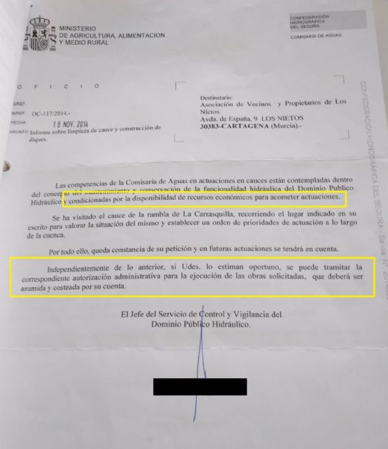 Cs denuncia que la Comunidad y la CHS llevan siete años sin proteger a los vecinos la zona sur del Mar Menor de las riadas - 1, Foto 1