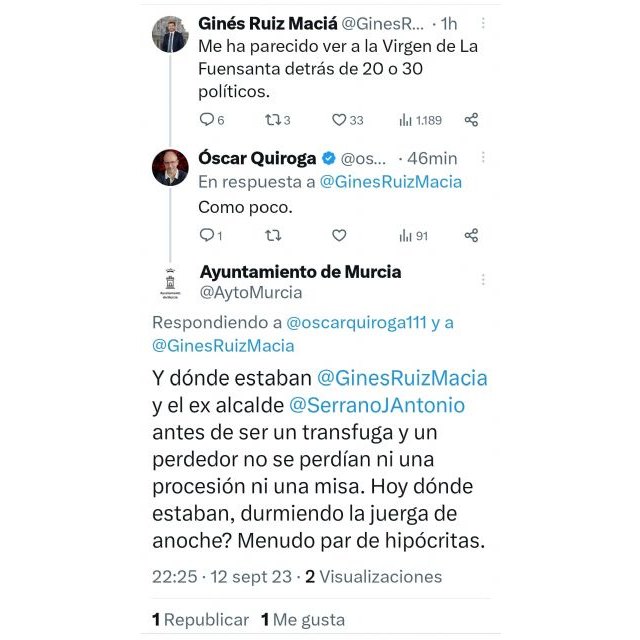 Lorca: Exigimos a Ballesta y al Partido Popular el cese fulminante de la persona que ayer insultó a dos concejales del Grupo Municipal Socialista desde la cuenta institucional de Twitter del Ayuntamiento de Murcia - 2, Foto 2