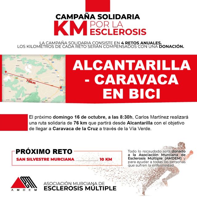 Una ruta en bici entre Alcantarilla y Caravaca de la Cruz por la Esclerosis Múltiple - 1, Foto 1