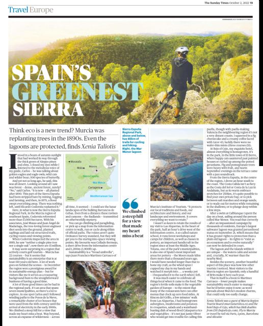 ´The Sunday Times´ anima a los turistas británicos a descubrir la Región y destaca Sierra Espuña como destino idóneo de ecoturismo - 1, Foto 1