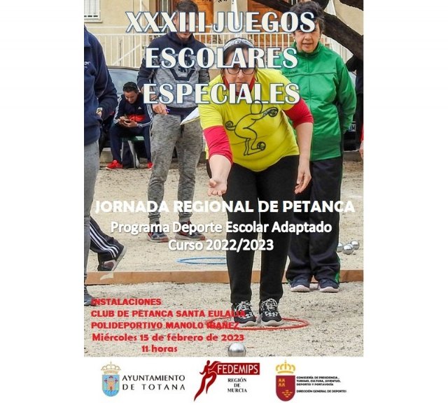 Totana acoge mañana la Jornada Regional de Petanca de los XXXIII Juegos Escolares Especiales, Foto 1