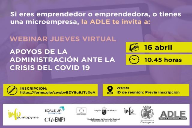 La ADLE y el Info organizan un encuentro digital para explicar a emprendedores y microempresas cómo acceder a ayudas por el COVID19 - 1, Foto 1