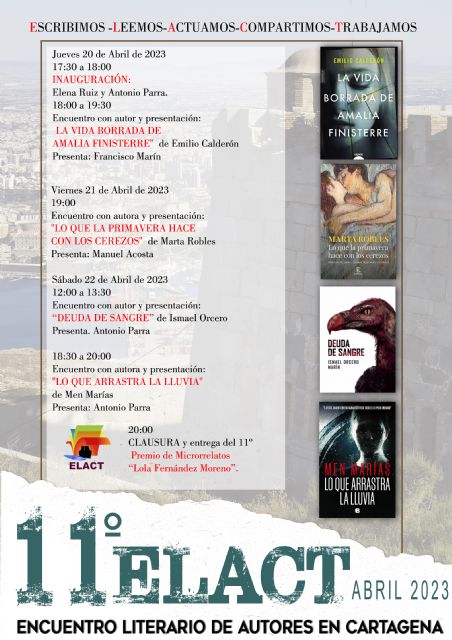 Marta Robles, Emilio Calderón, Ismael Orcero y Men Marías presentarán sus novelas en el Encuentro Literario de Autores en Cartagena que este año celebra su 11ª edición - 5, Foto 5