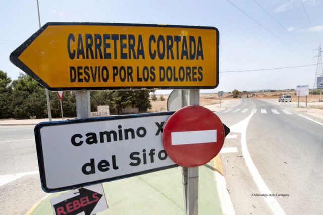 Suspendido el corte de tráfico previsto para este jueves en el Camino del Sifón de Cartagena - 1, Foto 1