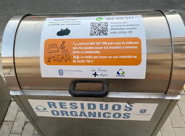 Vinilos informativos en los contenedores de Las Torres de Cotillas para facilitar el reciclaje - 3, Foto 3