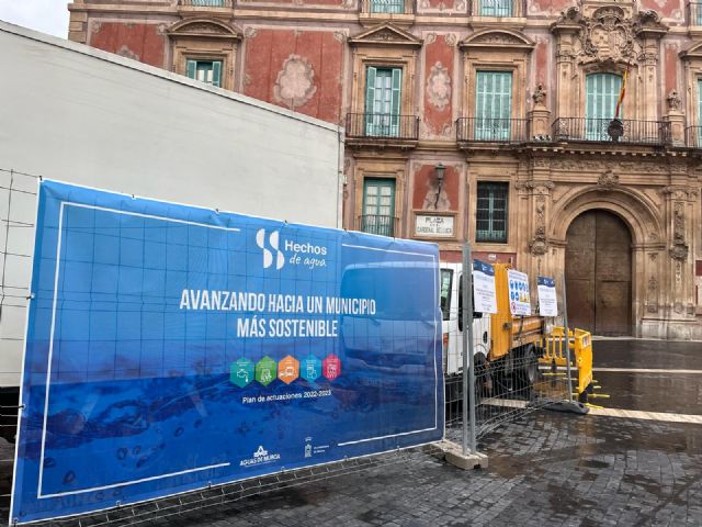 Los trabajos de reparación del drenaje urbano de la Plaza de Belluga entran en su recta final - 1, Foto 1