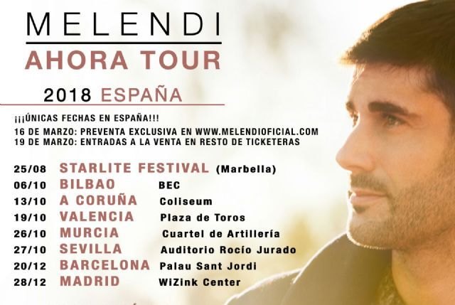 El Ahora Tour Melendi pasa por Murcia el 26 de octubre en el Cuartel de Artillería - 1, Foto 1