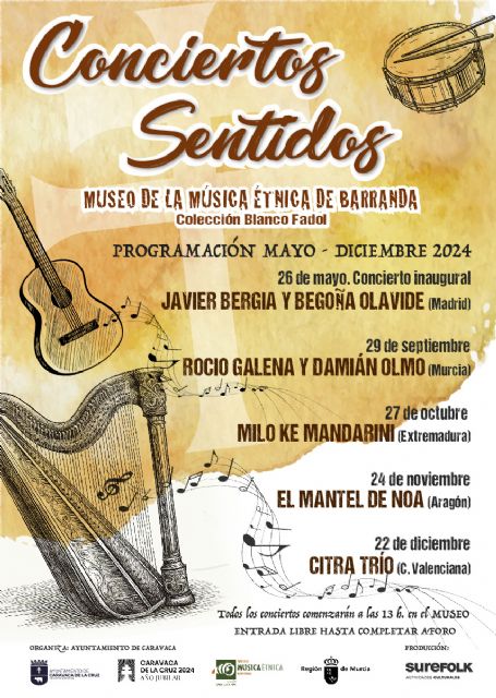 El Ayuntamiento de Caravaca recupera el ciclo 'Conciertos Sentidos' del Museo de la Música de Barranda - 1, Foto 1