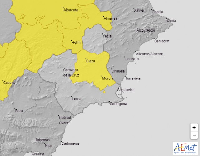 MAPA DE AVISOS PARA MAÑANA MARTES, 16