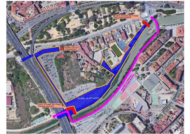 La ejecución del nuevo paseo fluvial hace necesario cortar el carril bici de la margen izquierda del río - 1, Foto 1