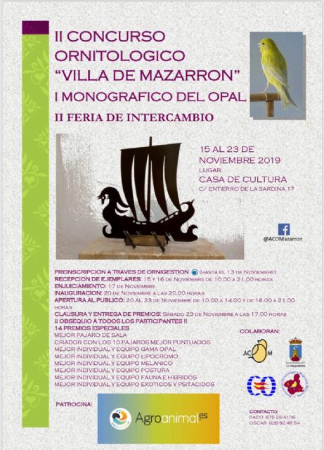 1400 ejemplares se darán cita en el II concurso ornitológico Villa de Mazarrón - 1, Foto 1