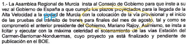 Joaquín López: La Asamblea Regional, en la que se deposita la voluntad de la ciudadanía, ha expresado su clara voluntad de que el AVE llegue soterrado - 4, Foto 4