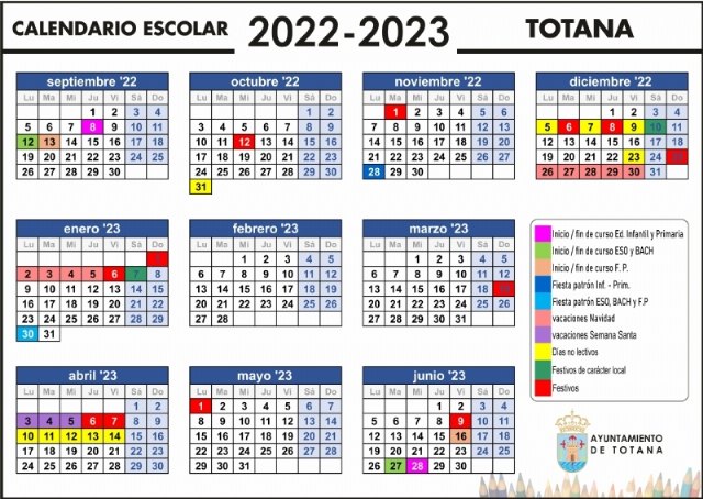 Calendario escolar 2022/2023 en Totana, Foto 1