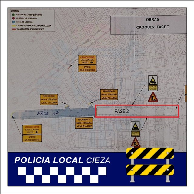 La Policía local informa de los cambios en la ordenación del tráfico por las obras de Camino de Murcia - 1, Foto 1