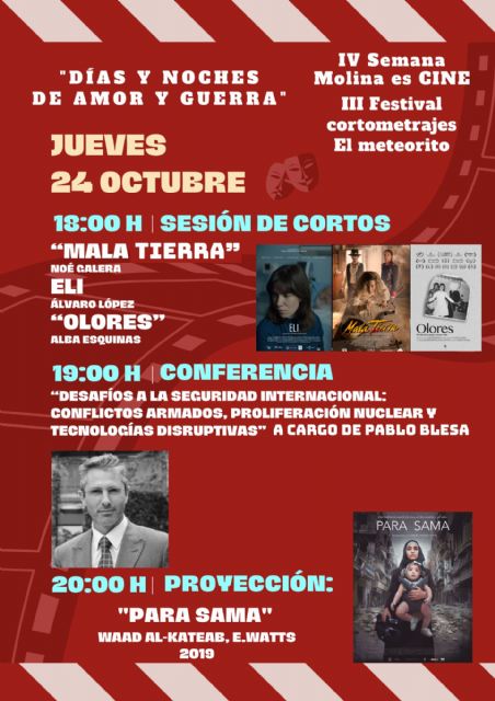 La IV Semana MOLINA ES CINE se celebra del 21 al 26 de octubre en el Auditorio Virginia Martínez Fernández - 3, Foto 3