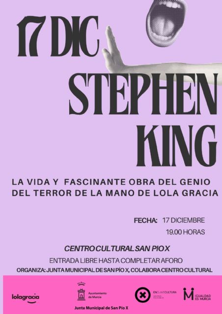 Lola Gracia repasa la vida y obra de Stephen King mañana en el Centro Cultural de San Pío X - 1, Foto 1