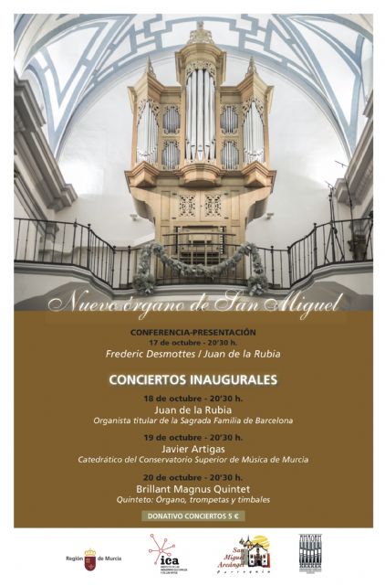 Un ciclo de tres conciertos, patrocinado por Cultura, inaugura el nuevo órgano de la iglesia de San Miguel de Murcia - 1, Foto 1