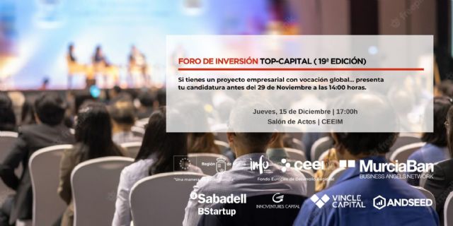 Murcia-Ban organiza su XIX Top Capital y busca 5 startups abiertas a la financiación - 1, Foto 1