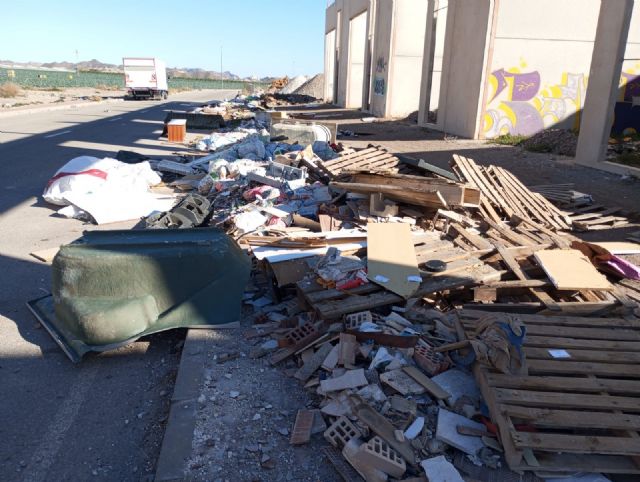 La empresa concesionaria de la limpieza retira en solo una jornada 20 toneladas de enseres y escombros depositados ilegalmente en el Polígono Industrial - 3, Foto 3