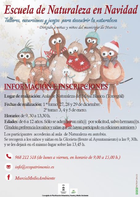 La Escuela de la Naturaleza en Navidad permitirá a los niños murcianos conocer los valores ambientales del Majal Blanco - 1, Foto 1