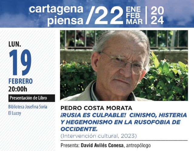 Pedro Costa presenta su nuevo libro este lunes en Cartagena Piensa - 1, Foto 1