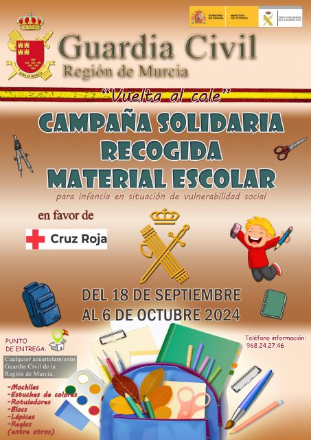 La Guardia Civil de Murcia abre sus puertas para la recogida de material escolar en beneficio de los menores en situación de vulnerabilidad social - 2, Foto 2