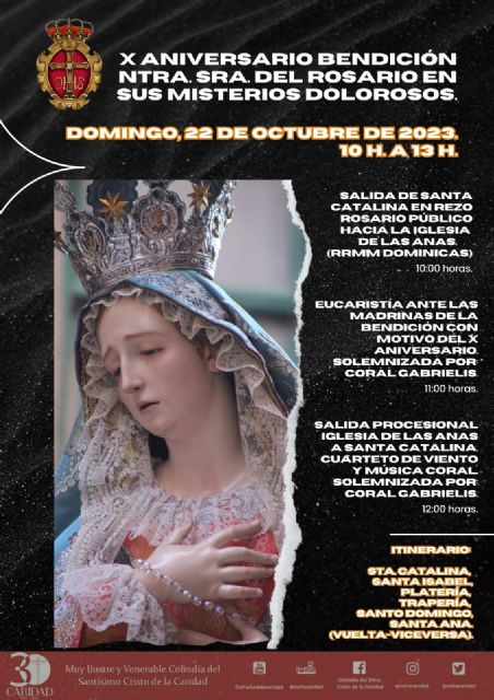 X aniversario bendicion sagrada imagen de Nuestra Señora del Rosario en sus misterios dolorosos - 1, Foto 1