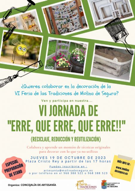 La Concejalía de Artesanía de Molina de Segura organiza la VI Jornada Erre, que Erre, que Erre el jueves 19 de octubre - 1, Foto 1