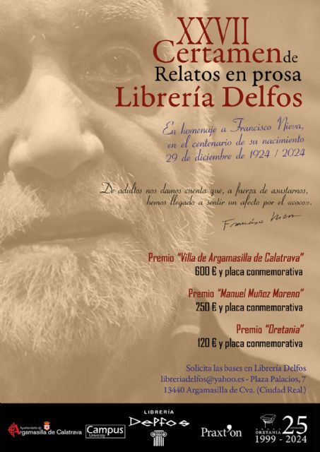 Librería Delfos rinde homenaje al valdepeñero Francisco Nieva, en la vigésima séptima edición de su Certamen de Relatos en Prosa - 2, Foto 2