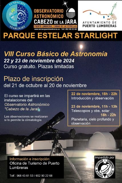 El Observatorio Astronómico ‘Cabezo de la Jara’ acoge el ‘VIII Curso de Iniciación a la Astronomía’ los días 22 y 23 de noviembre - 1, Foto 1